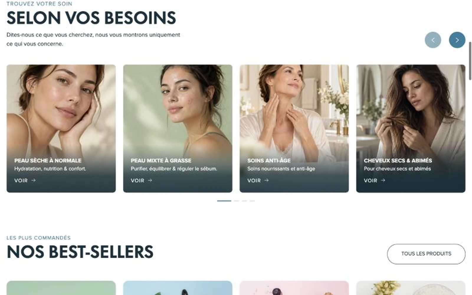 Selon vos besoins: shop by skin and hair concern