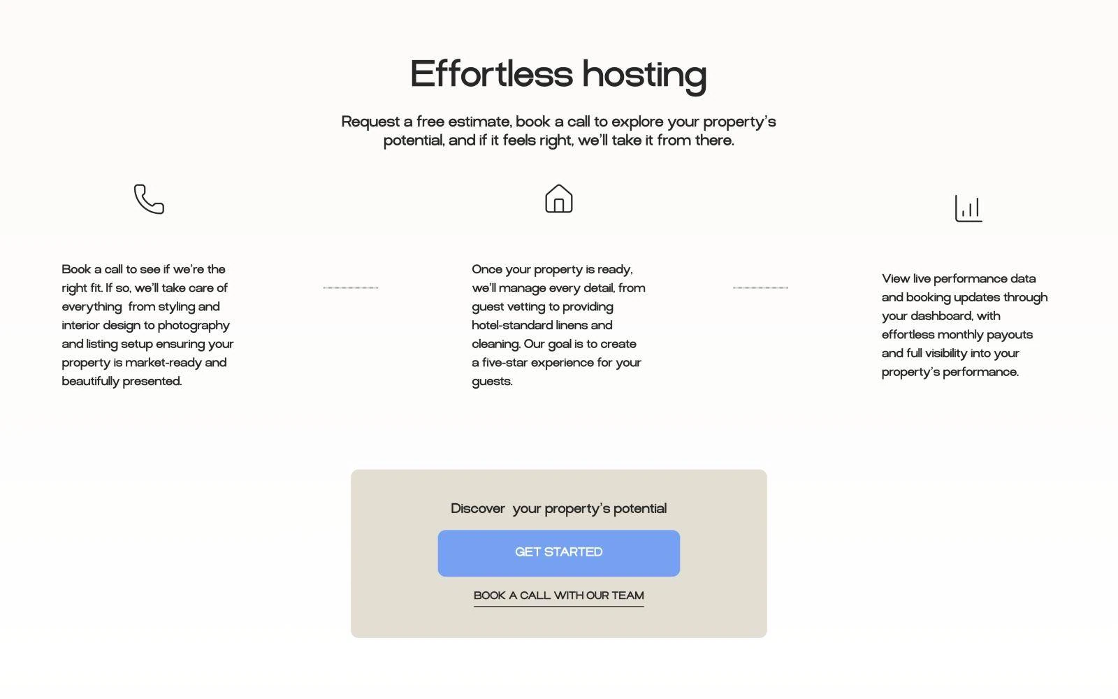 Effortless hosting three-step process