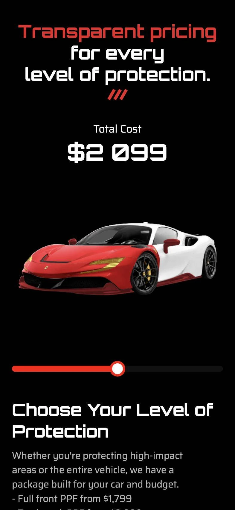 AWS Wrap mobile price calculator