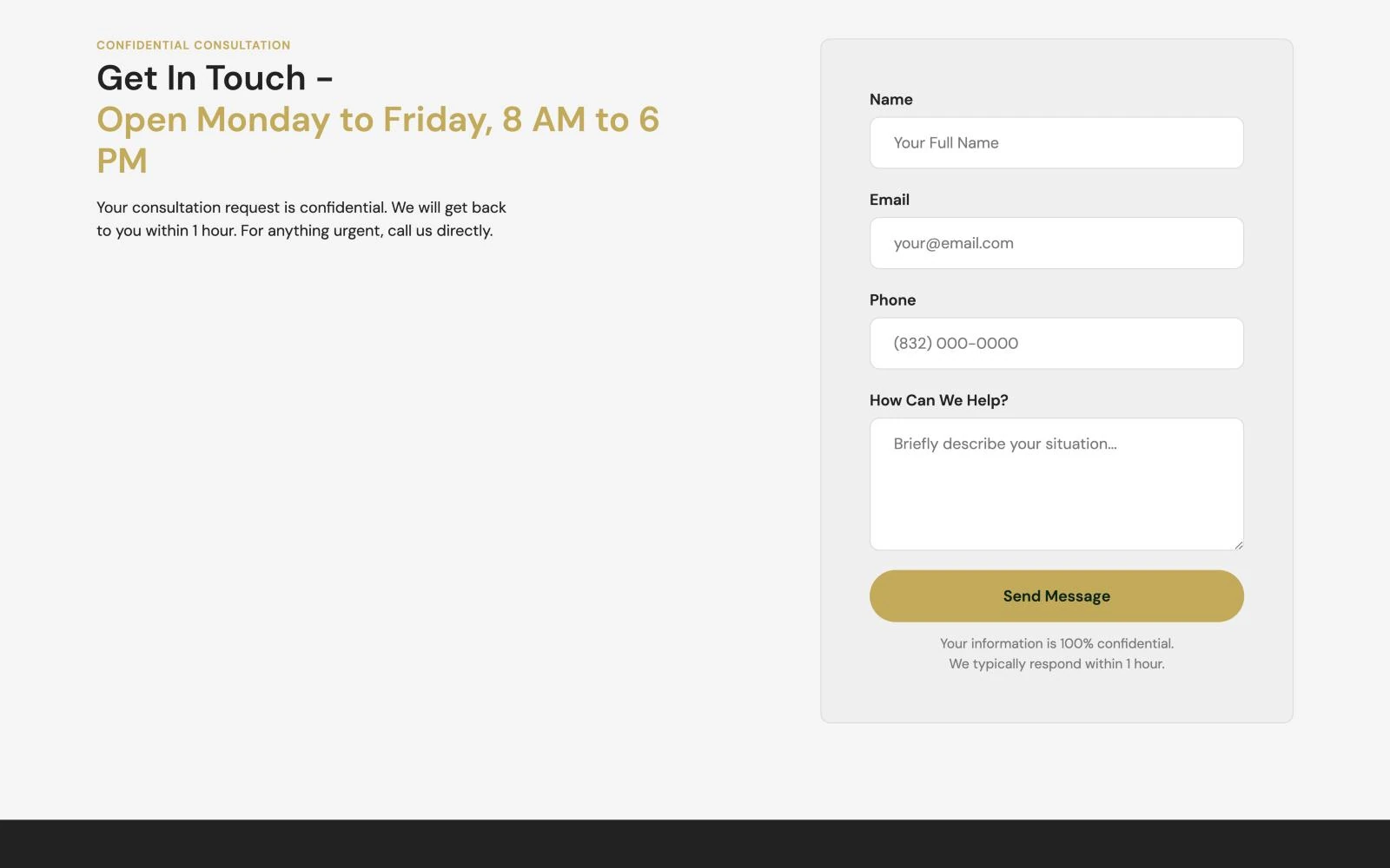 Confidential consultation form