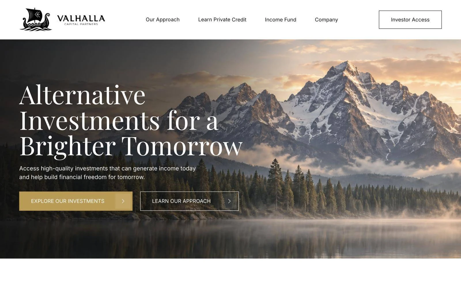 Valhalla Capital Partners website